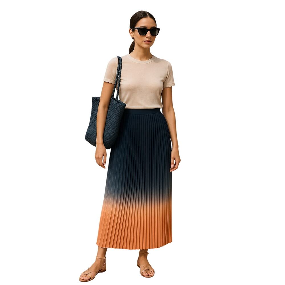❌SOLD❌Cynthia Rowley Gradient Pleated Maxi Skirt Small